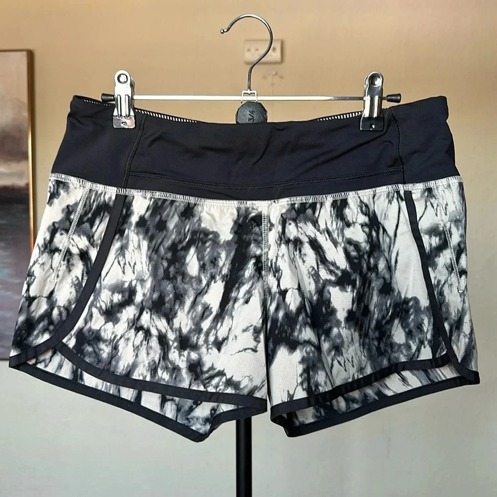 Lululemon Run Times Short Great Granite Black Mojave Tan Stretch 4